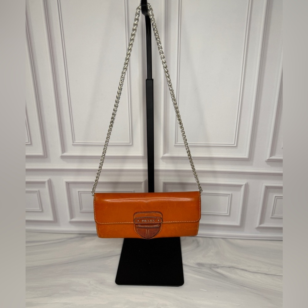 Prada City Calf Leather Long Wallet | Aragošta Brown | Full Inclusion - Picture 12 of 12